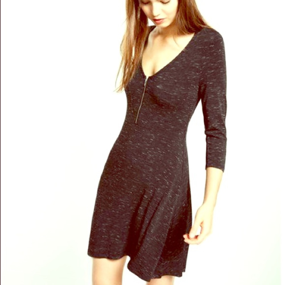 Express space dye zip front dress